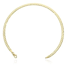 14K Yellow Gold 3.7mm Cuban Anklet (Solid Links) 10"