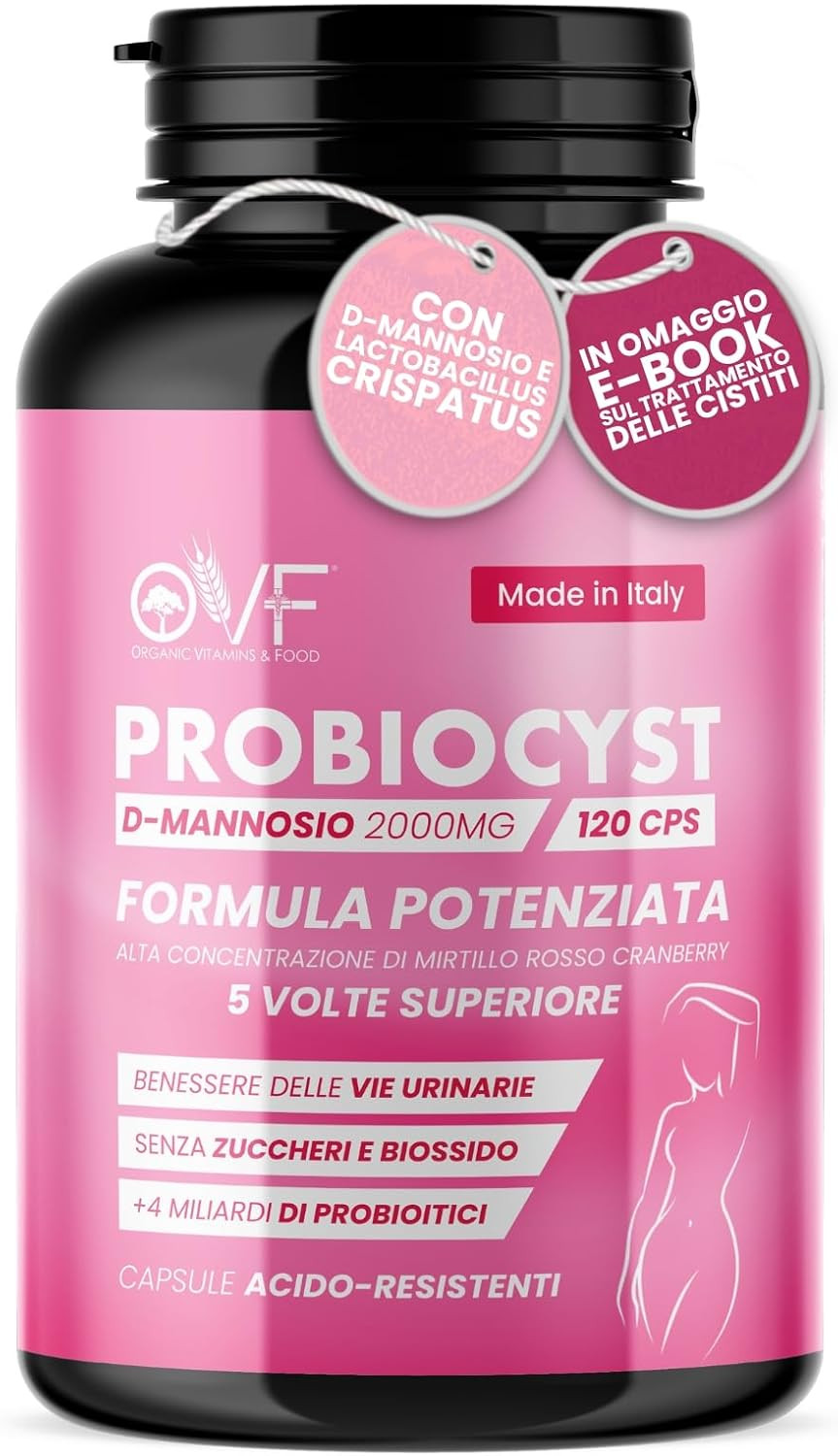 OVF Probiocyst 120 Capsule - D Mannosio Puro 2000 Mg Integratore per La Cistite,