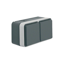 BERKER Steckdose SCHUKO 2-fach waagerecht mit Klappdeckel AP - 47843515