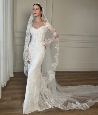 Sweetheart Lace Appliques Simple Customized Wedding Dress amanda novias 