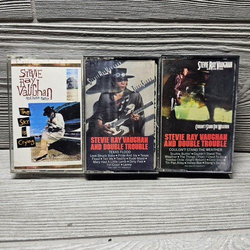Stevie Ray Vaughan Lot Of 3 Cassettes Texas Flood The Sky Is Crying Couldn't Sta