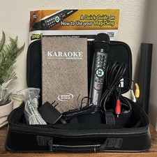 Magic Sing ET25K Karaoke Microphone w/ Bag, Cords  Manual - TESTED  WORKS 