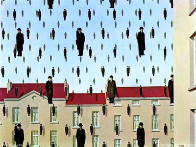 René Magritte Golconda 1953 - Männer in Bowlerhüten surrealistisches Gemälde Poster A1-A