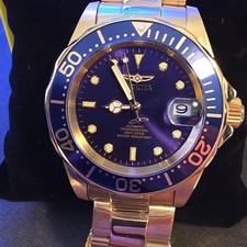 Invicta Pro Diver Men's Automatic Watch Blue Dial/Bezel Date 200m 40mm Steel