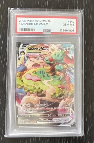 2020 Pokemon SWSH #142 FA Snorlax VMAX PSA 10 GEM MINT