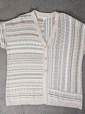 J Jill Pure Jill Lrg Longline Button Up Knit Cardigan Cottagecore Neutrals Cozy