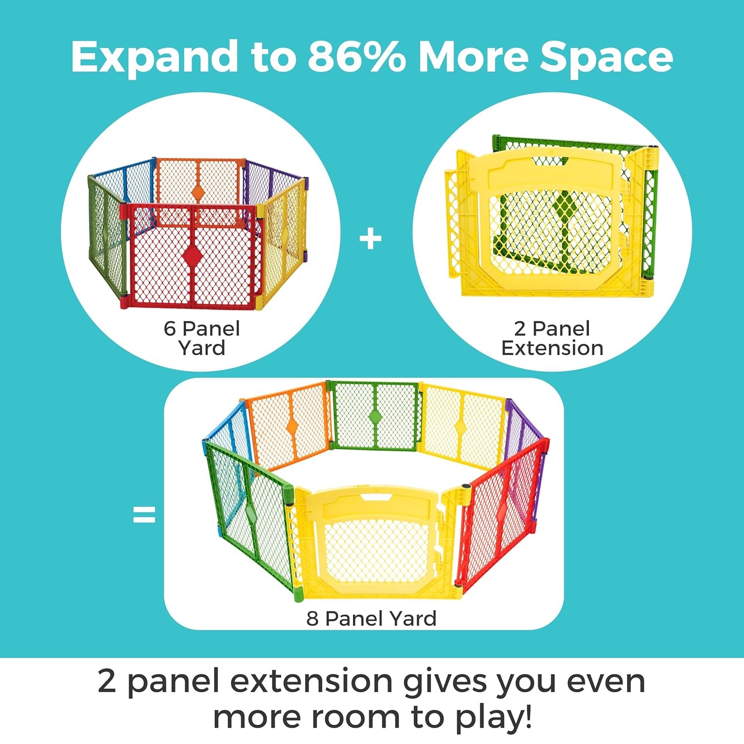 Toddleroo by North States - Superyard 2-Panel Door Extension, ColorPlay 