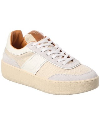 Tod S Cassette Canvas & Leather Platform Sneaker Women's White 37