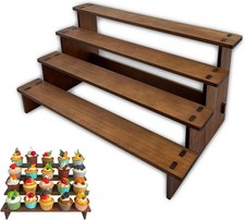 Wooden Cupcake Stand 4 Tier Cupcake Stand Cupcake Holder Rustic Wood Cupcake ...