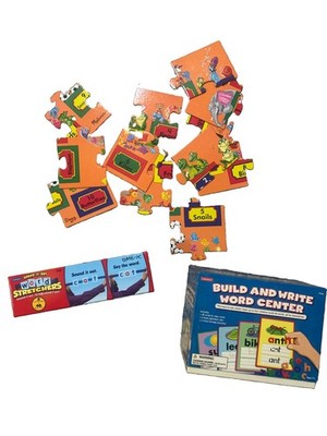 Teacher Literacy Centers Lot Lakeshore Build & Write Phonics Sight Words 