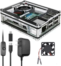 Miuzei Raspberry Pi 3 B+ Case with Fan Cooling Pi 3B Case with 3 Pcs Heat-Sinks