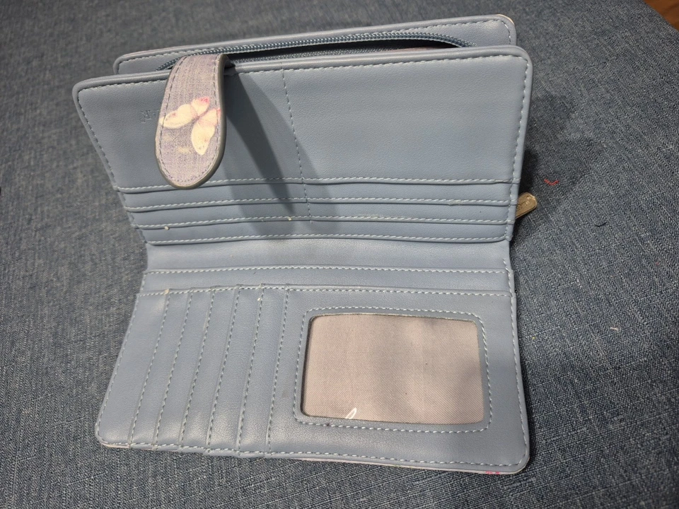 Carteira feminina de couro sintético Shag Wear Canada 7 X 4, flores e pássaros - Imagem 3 de 4