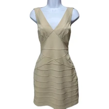 Walter Baker Bodycon Mini Dress Womens S Sheath Club Party Bar Neutral Beige