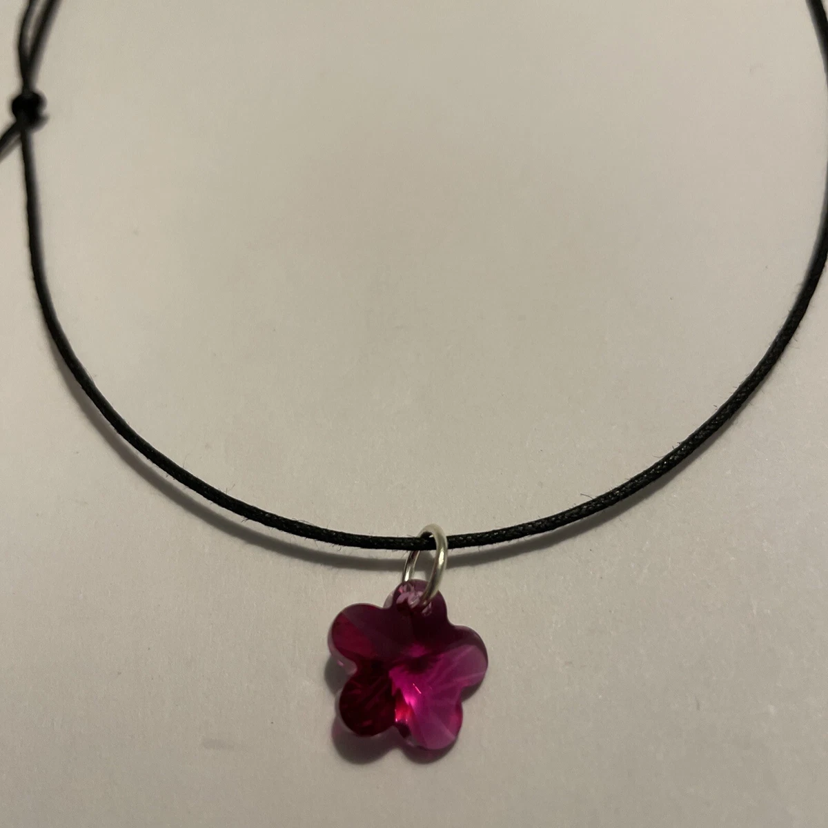 Swarovski pink hotsell flower necklace