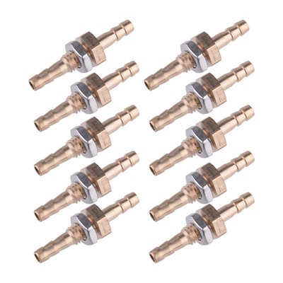 10x 1/4'' inch 6mm Brass Bulkhead Fitting Hose Barb Connector Tube Joiner A7