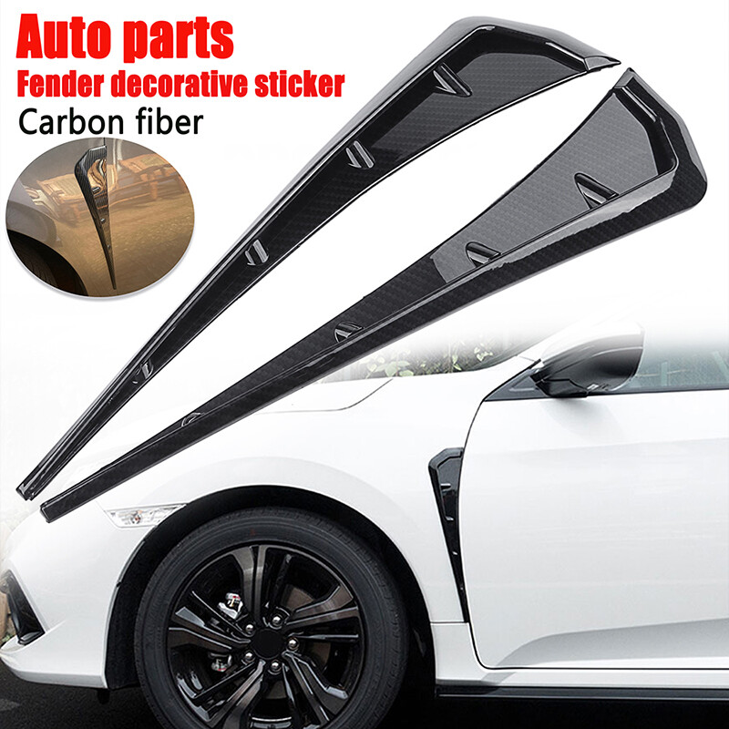 Carbon Fiber ABS Side Fender Vent Air Wing Cover Trim Fits 2016~22 Honda Civic