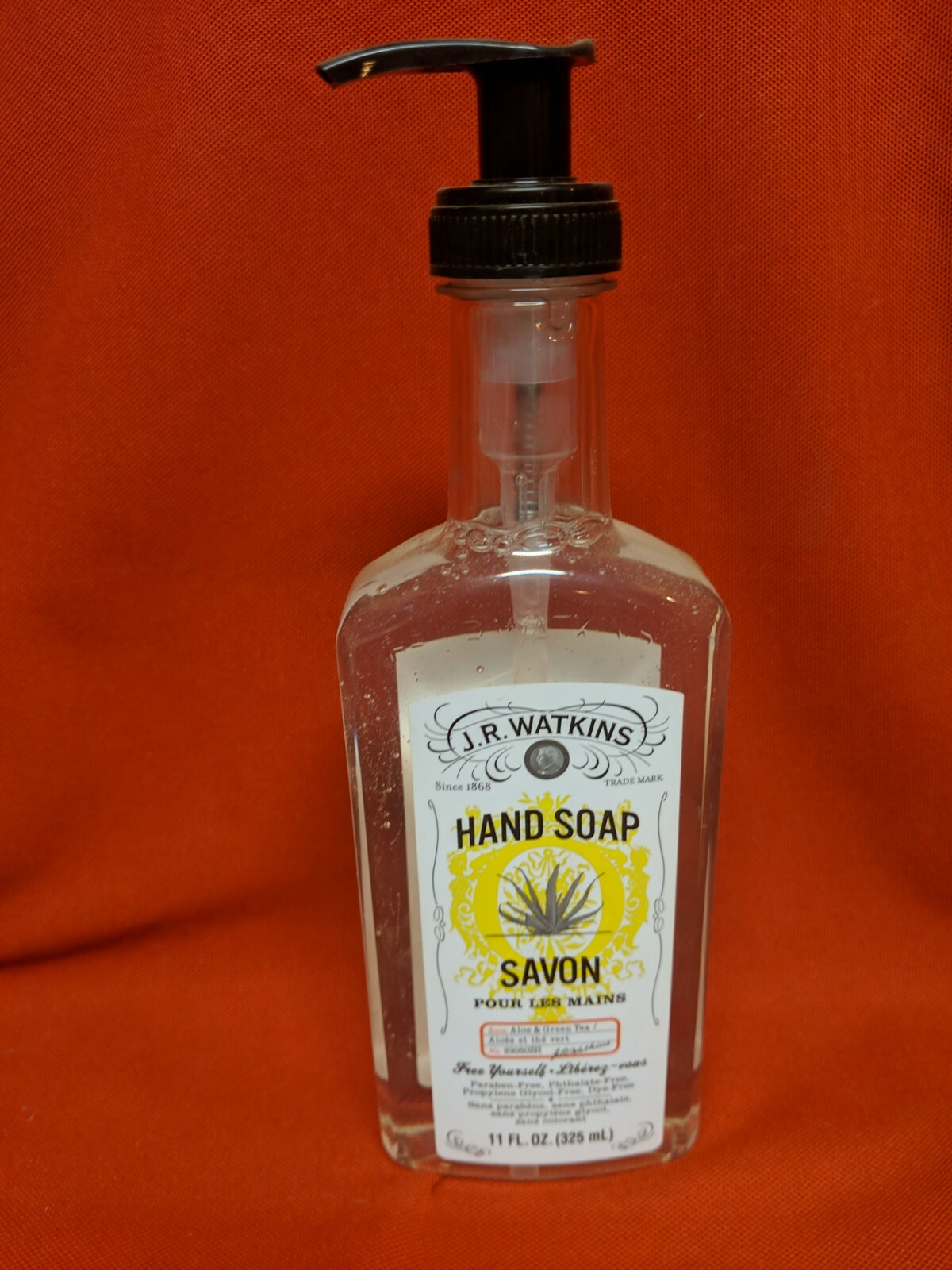 J.R. Watkins Liquid Hand Soap Aloe And Green Tea  11 FL. OZ.