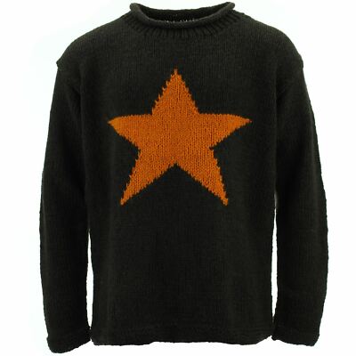 WOLLSTRICK STERN PULLOVER HIPPIE FESTIVAL WINTERPULLOVER GROBSTRICK HANDARBEIT