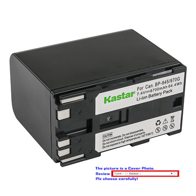 Kastar Replacement Battery for Canon BP-970G BP-945 & Canon E1 E2 E30 E65AS