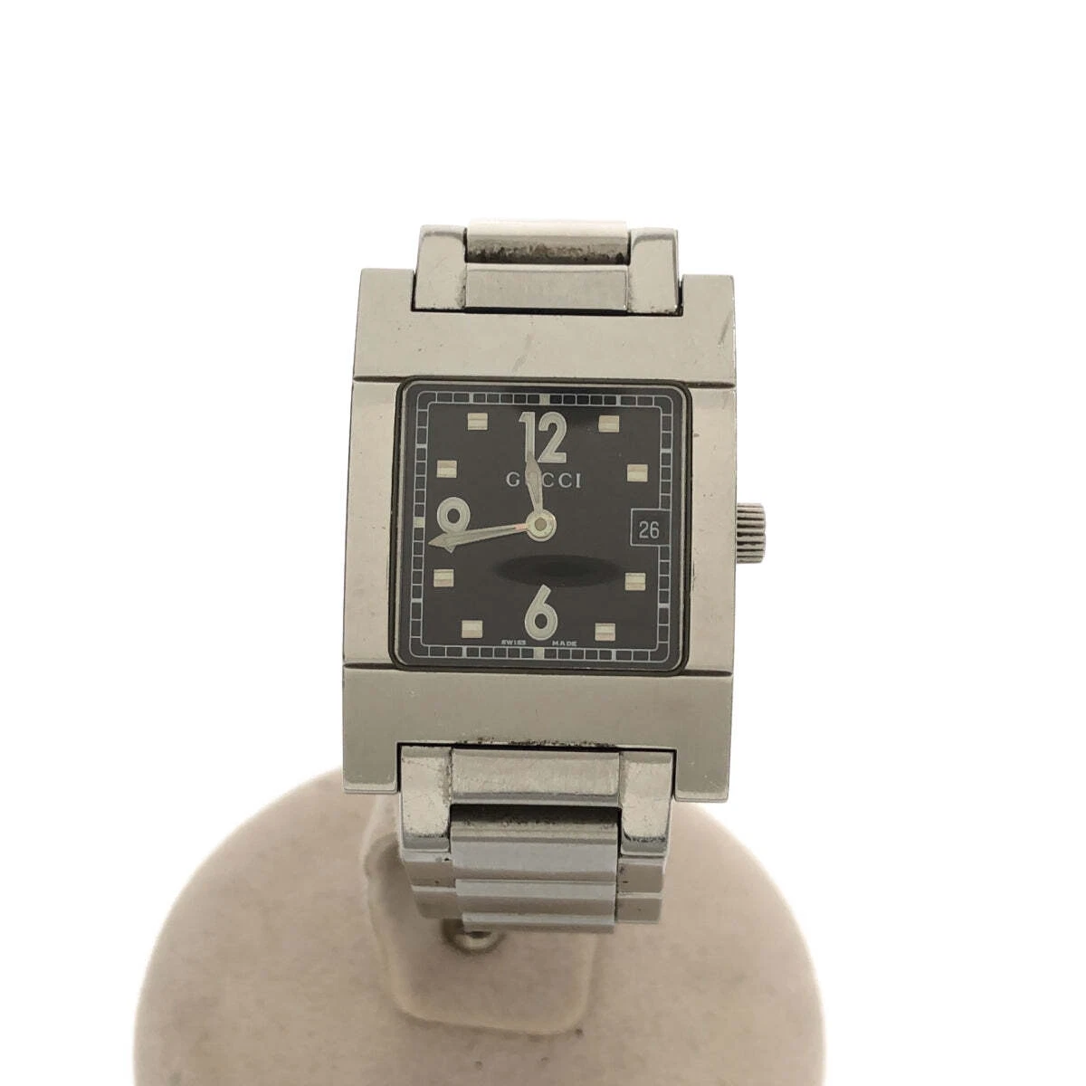 Orologio Gucci funzionamento 7700L quarzo SS quadrato 2024 10 batteria sostituita nero