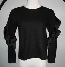 NWT Women's Emporio Armani Long Sleeve Top Size 40 Color Black 625