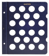 WHITMAN Blue Classic 9145 Blank Quarter Album Page  25 cent  Book