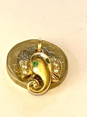 FUNKELNDES FEINES 9 KT MASSIV GOLD DAMEN ELEFANT CHARM 4 A ARMBAND HALSKETTE 9K 375
