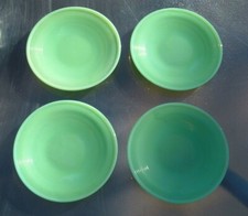 Childrens Akro Agate 4 Green Large Concentric Ring Plates