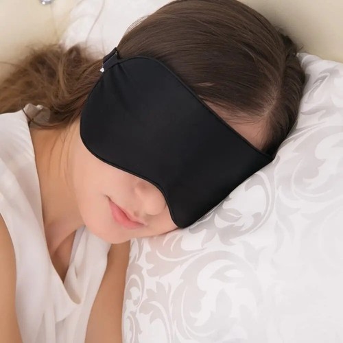 Maschera per dormire in seta naturale orso dell'Alaska, benda, maschera occhi super liscia una cinghia - Foto 4 di 7