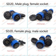 SD20 2 3 4 5 7 9 10 12pin Waterproof Connector,IP68 LED Aviation Industrial Plug