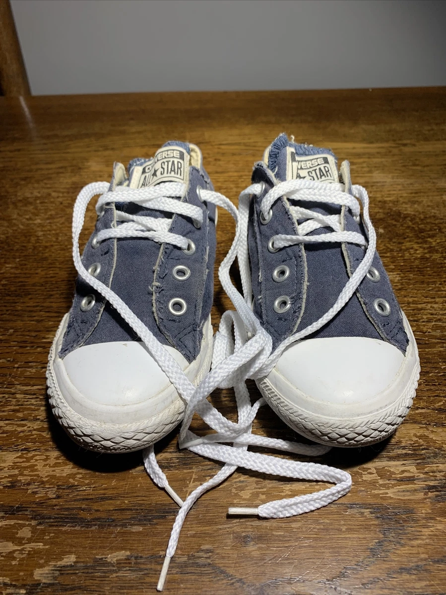 converse all star uk size 13.5 in denim blue with new laces