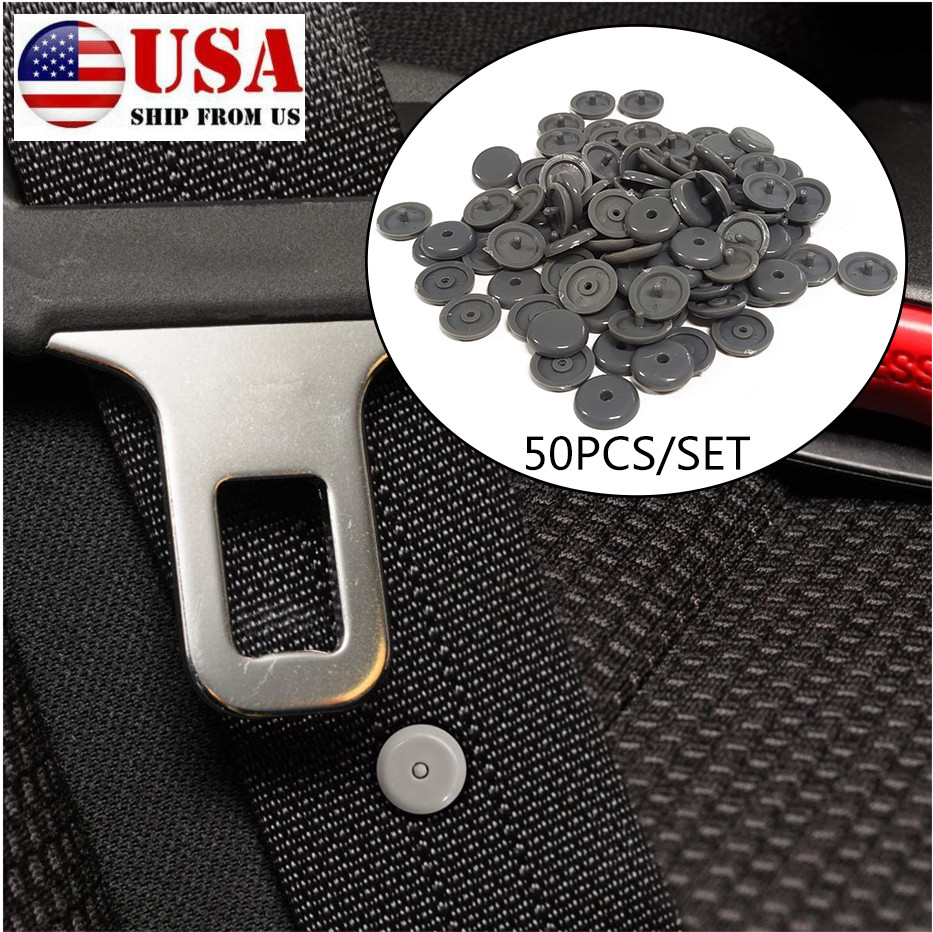 50Pcs Car Seat Belt Stop Button Clips Fastener Retainer Seatbelt Buckle Stopper