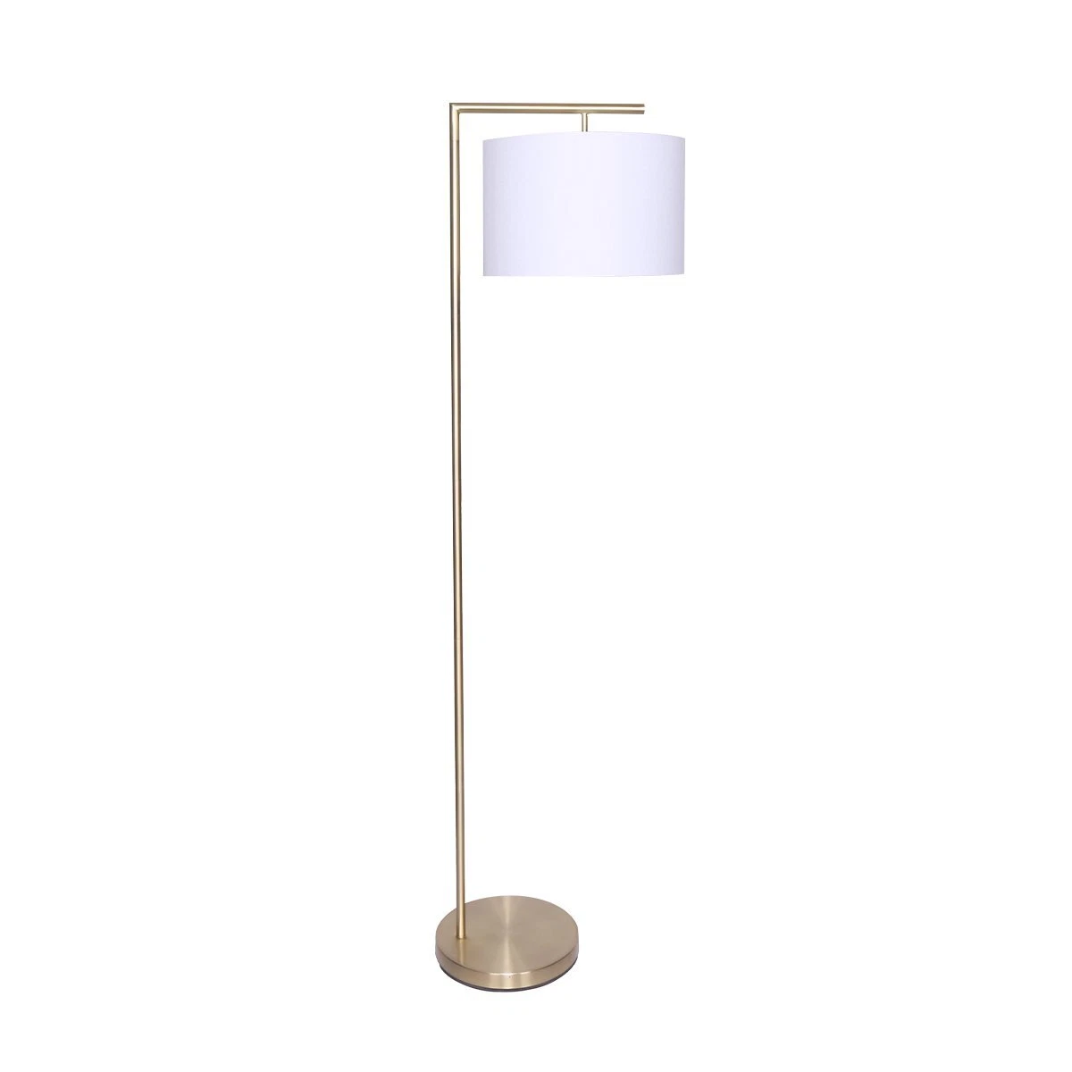 Sarantino 90 Degree Modern Arc Floor Lamp Rose Gold White Shade Reading Light