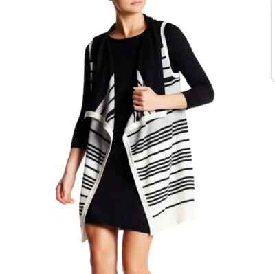 BB DAKOTA Elling striped sweater Vest Small Black and White