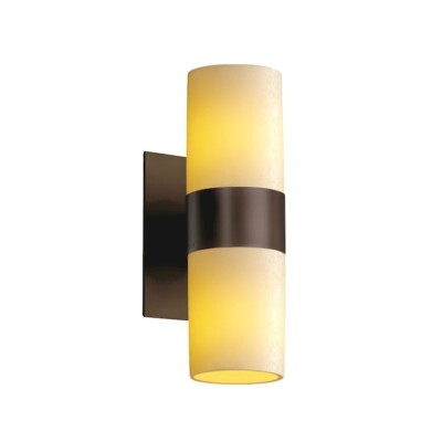 Justice CandleAria Dakota 2 Light Wall Sconce, Bronze - CNDL-8762-10-CREM-DBRZ