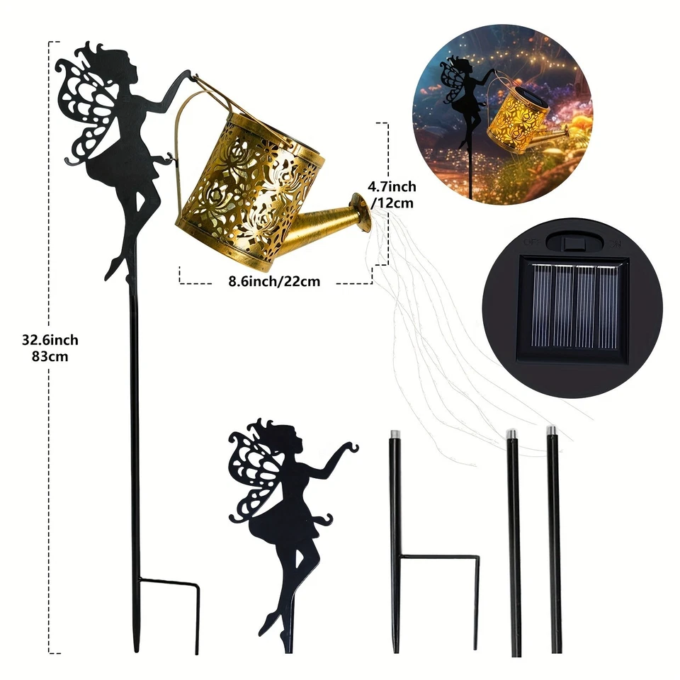 Solar Angel kettle Light, Large Hanging Light, Outdoor Garden Decoration - Image 2 of 4