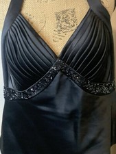 David  s Bridal Black Satin Halter 18