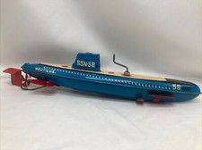 1950s San Marusan Japan Tin Litho Toy Nautilus SSN -58 Top Wind Up Submarine