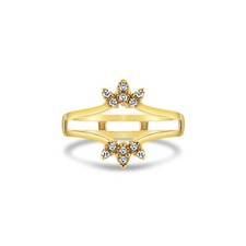 Fan Style Diamond Ring Guard Enhancer 14k Yellow Gold