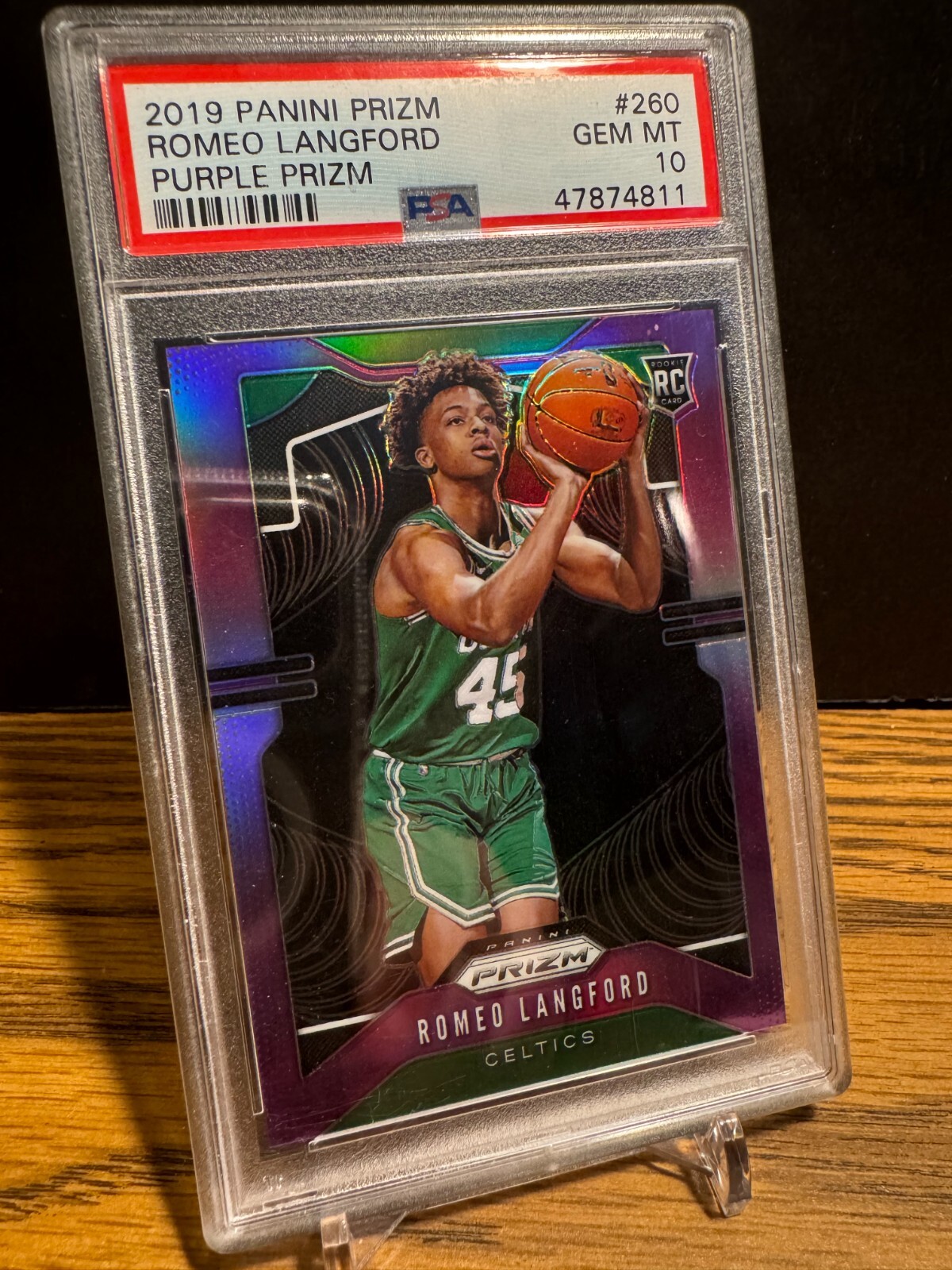 PSA 10 2019-20 Panini Prizm Purple Romeo Langford RC Rookie #260 08/75 SP 4811