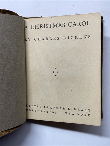 Little Leather Library A CHRISTMAS CAROL by CHARLES DICKENS Real Leather - Foto 5 di 10