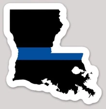 2 Inch Non-Reflective State Of Louisiana Thin Blue Line Logo Sticker Decal