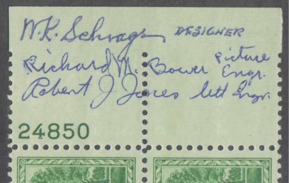 US Stamps Scott #1023 Sagamore Hill Block with 3 Signatures NH - Image 2 of 2