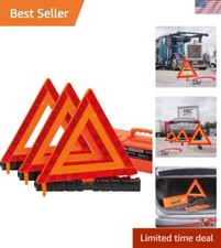 Warning Triangles, Safety Triangles DOT Approved, Plastic, 3 Pack, Reflective...