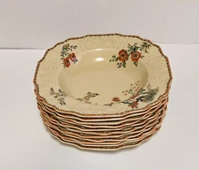 Rare Myott Staffordshire Wild Flower 9" Square Bowls 