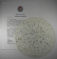 Al Worden’s RARE Star Chart Flown into Lunar Orbit on Apollo 15, LOA from Worden