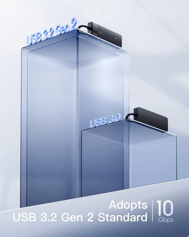Inateck 4-Port USB 3.2 Gen 2 Hub for Windows and Mac