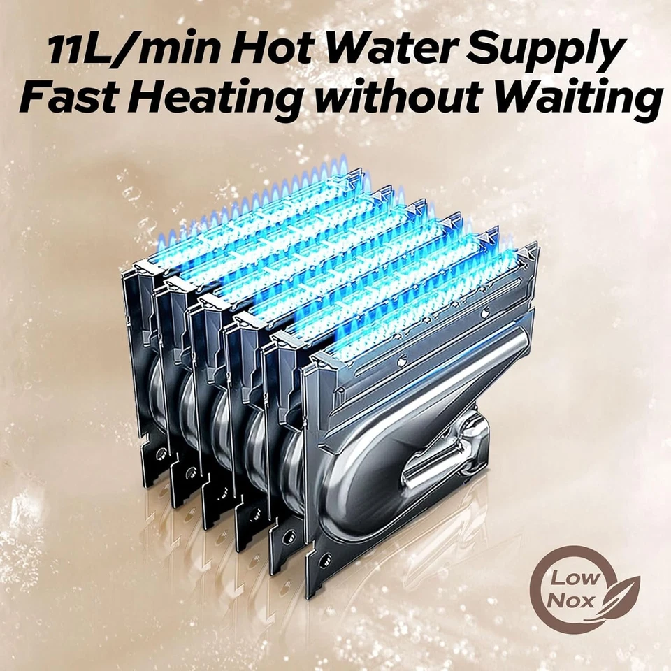 RRP £419.99 - MIZUDO Gas Water Heater NG Indoor Instant Hot Tankless Led Display - Image 4 of 4