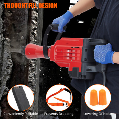 Demolition Jack Hammer 1400BPM,Concrete Breaker Tool Kit,Noise-Canceling Earplug