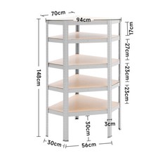 Boltless 5 Tier Racking Heavy Duty Garage Shelving Storage Shelves Steel Unit